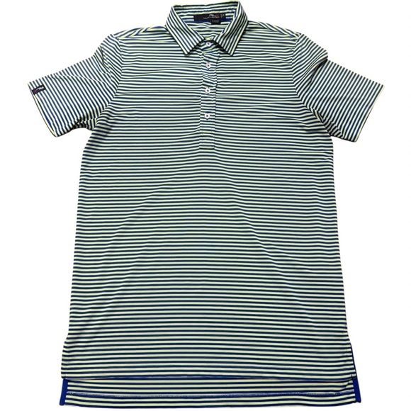 RLX Ralph Lauren Wicking Green Navy Striped Golf Polo Stretch Size Men’s Small - Picture 1 of 10
